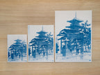 big cyanotype prints with stencils