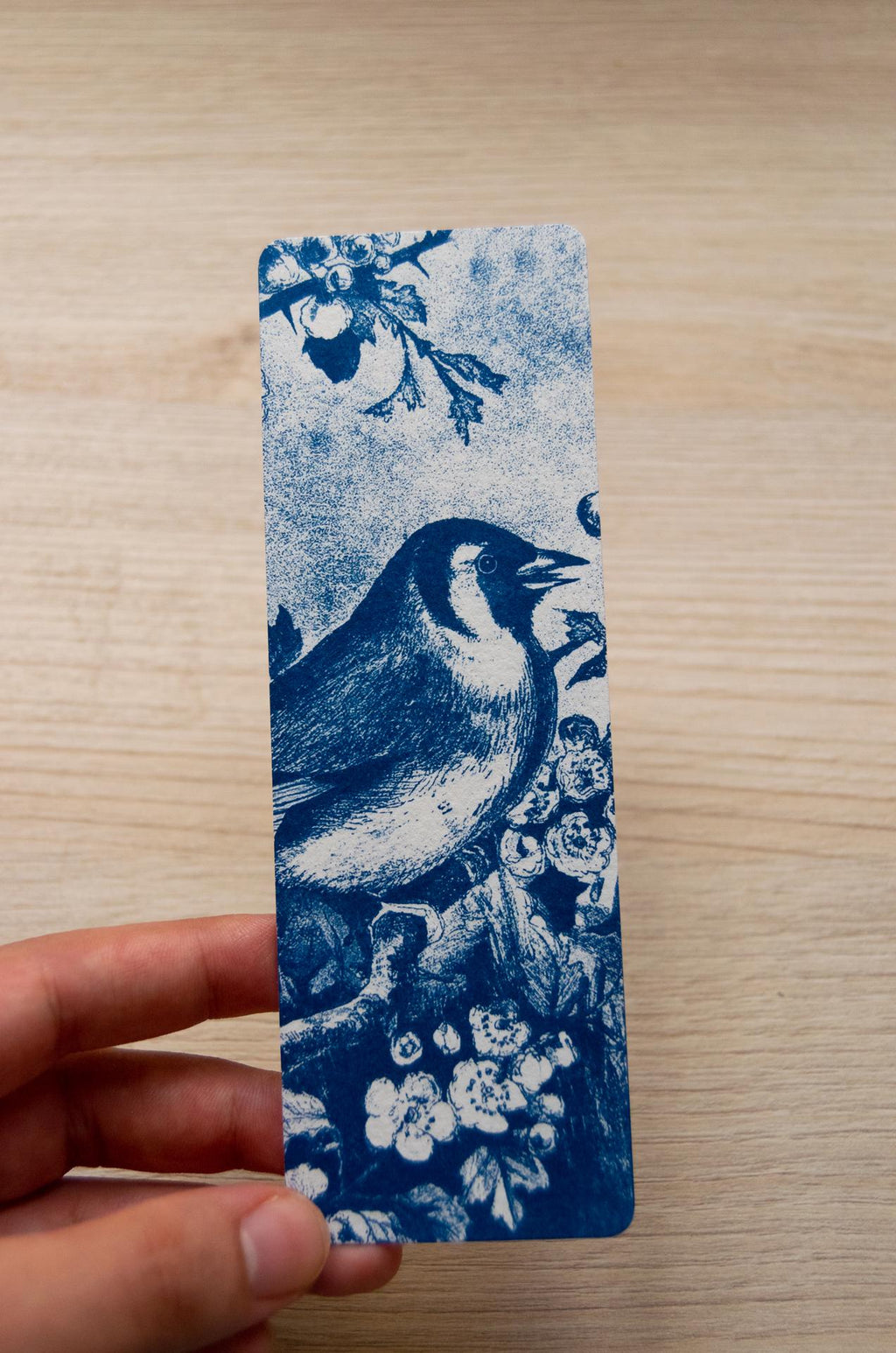 bird cyanotype bookmark