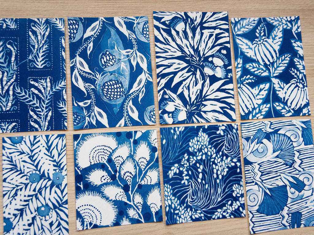 botanical patterns cyanotype print