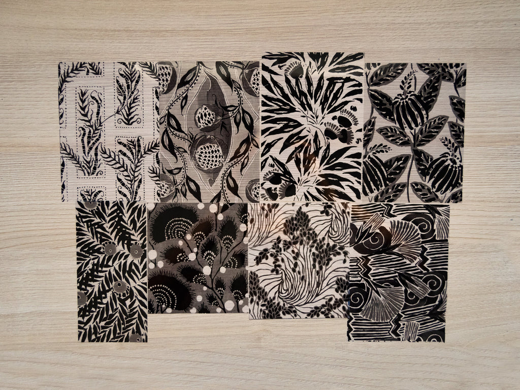 botanical patterns cyanotype stencils