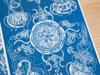closeup jellyfish cyanotype print