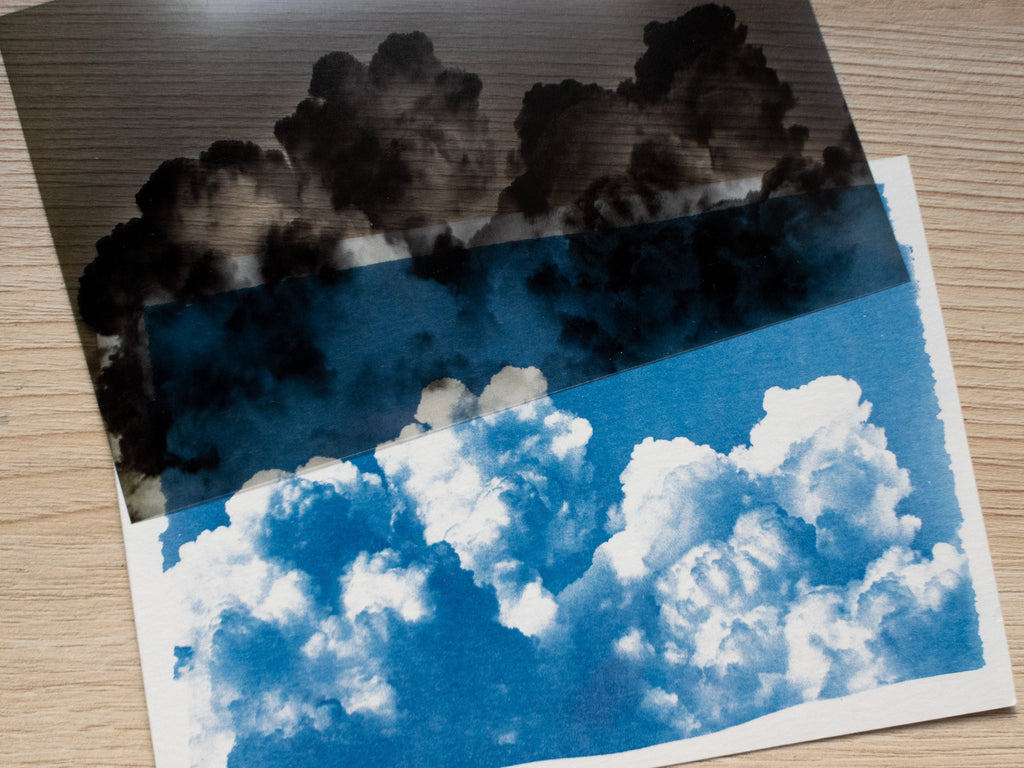 clouds cyanotype print