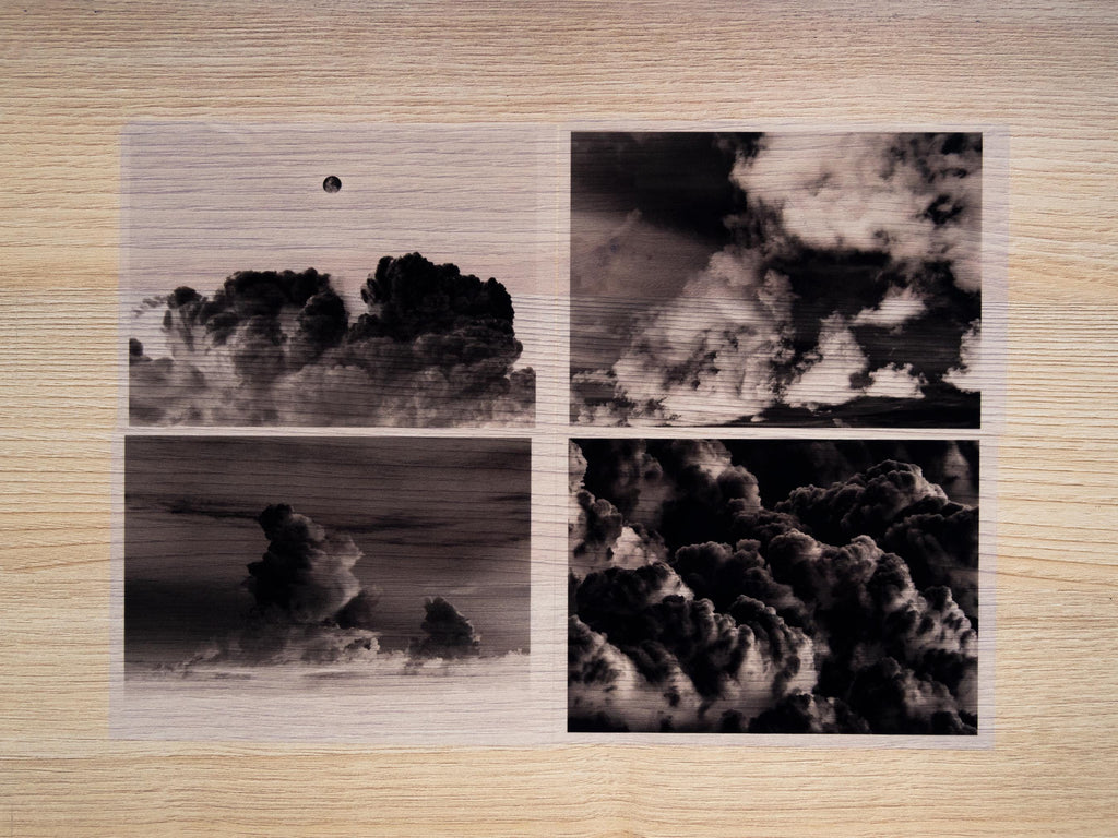 clouds cyanotype stencils