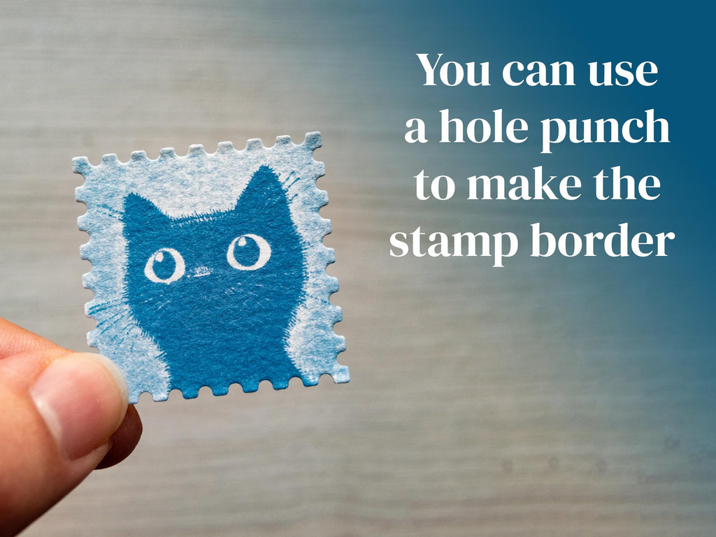 cute postage stamp made with cyanotype