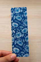 cyanotype bookmark with pumpkins patterns