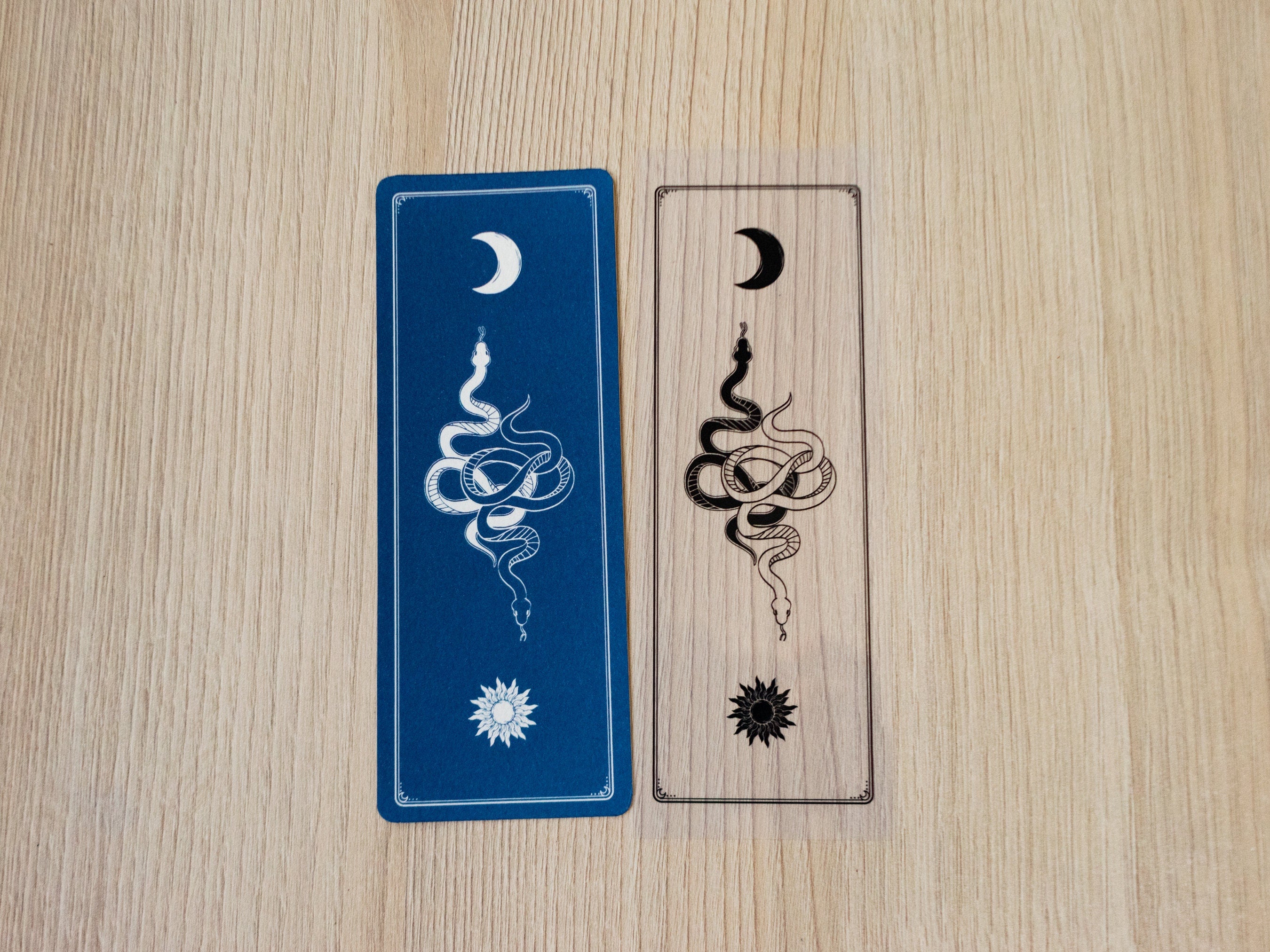 cyanotype bookmark with stencils
