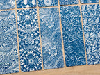 cyanotype bookmarks with William Morris Patterns 