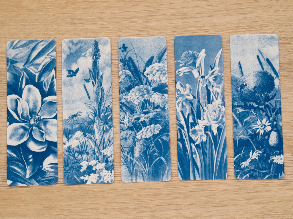 cyanotype botanical bookmarks