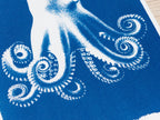 cyanotype crafts ideas with sea animals stencils