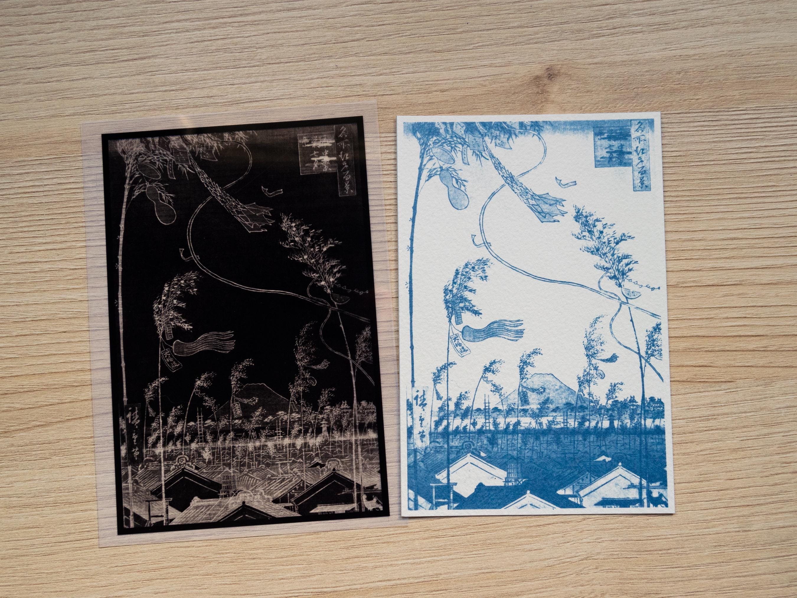 cyanotype diy crafts with stencils