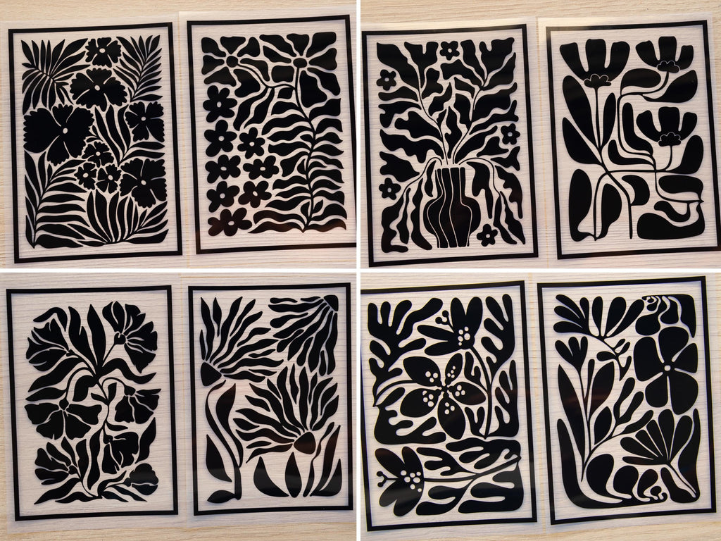 cyanotype geometrical botanical stencils