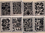 cyanotype geometrical botanical stencils