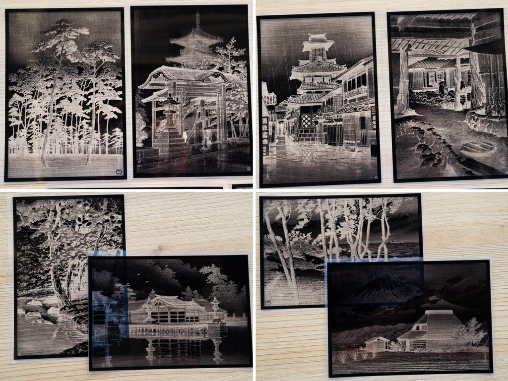 cyanotype negatives of japanese landscapes