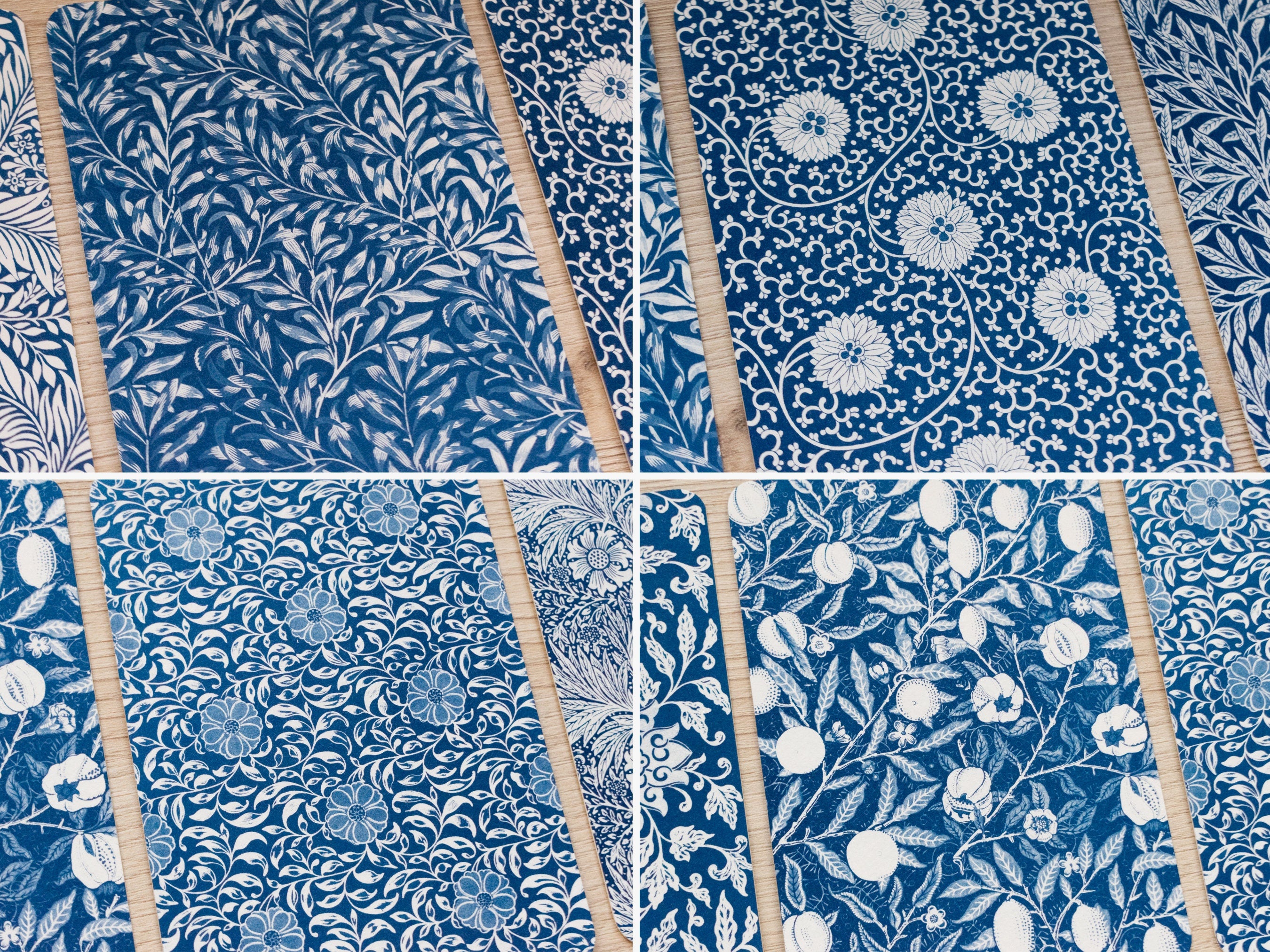 cyanotype print with william morris patterns