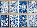 cyanotype prints of minimalist flowers
