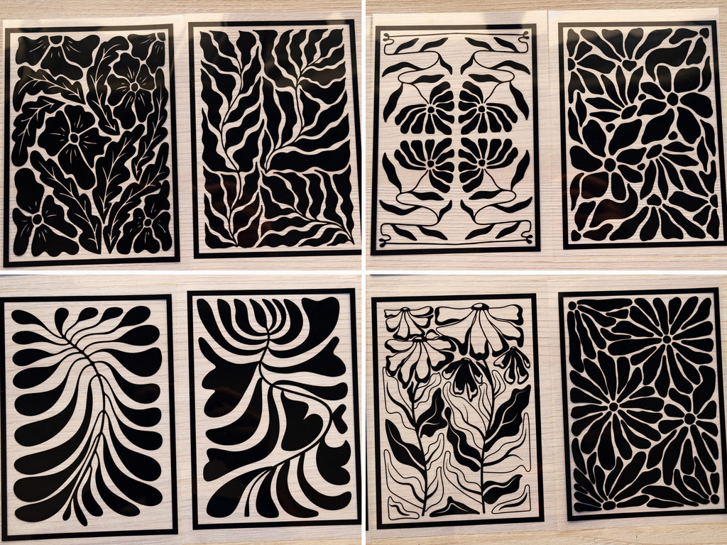 cyanotype stencils of elegant flowers