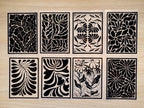 cyanotype stencils of minimalist flowers