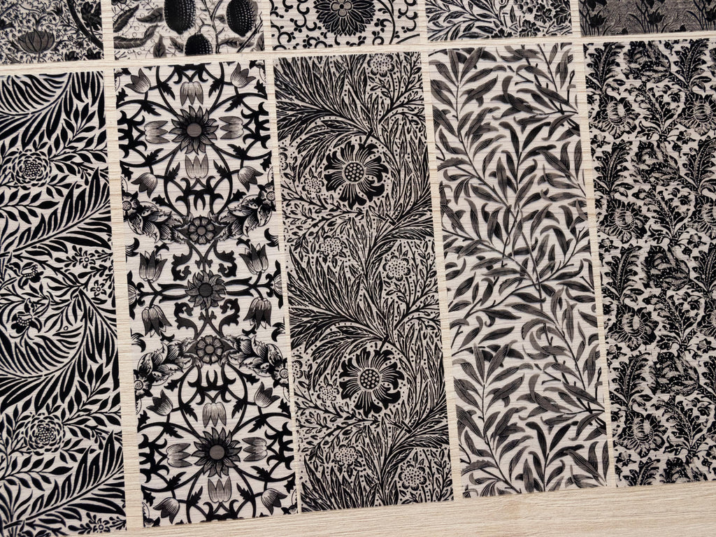cyanotype stencils with William Morris Patterns 