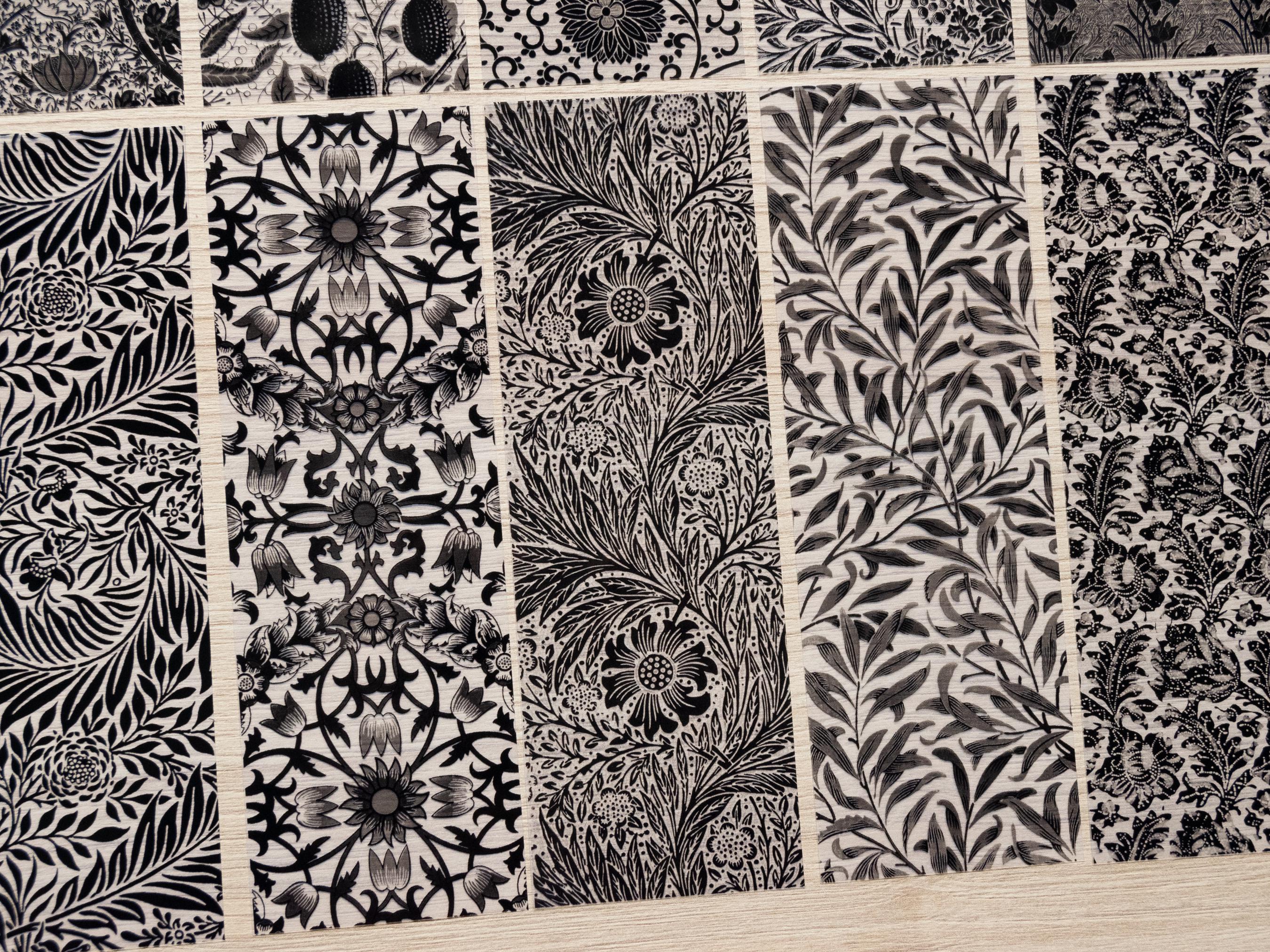 cyanotype stencils with William Morris Patterns 