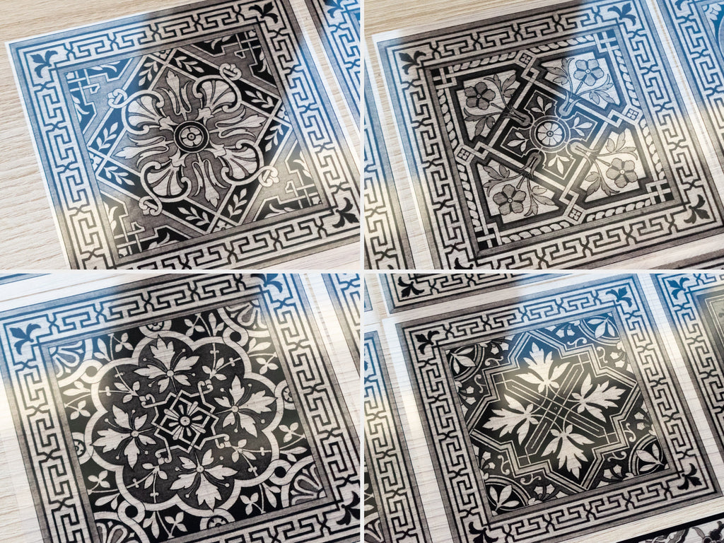 cyanotype tiles stencils for diy crafts