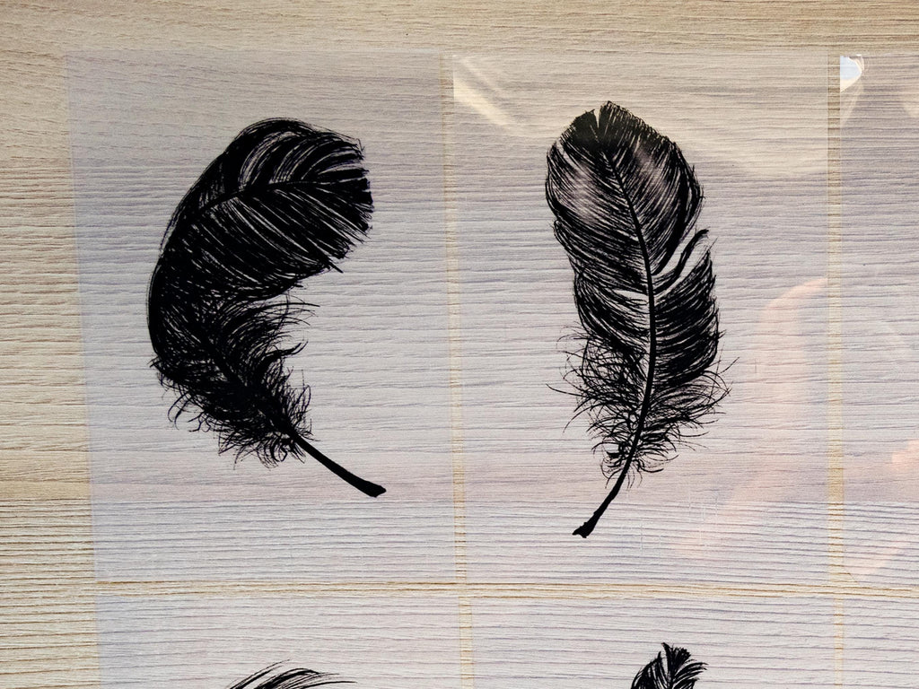feather stencils for solar printing kit