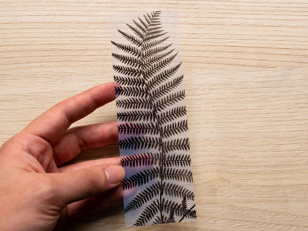 fern leaf cyanotype bookmark stencil