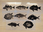 fish stencils for cyanotype