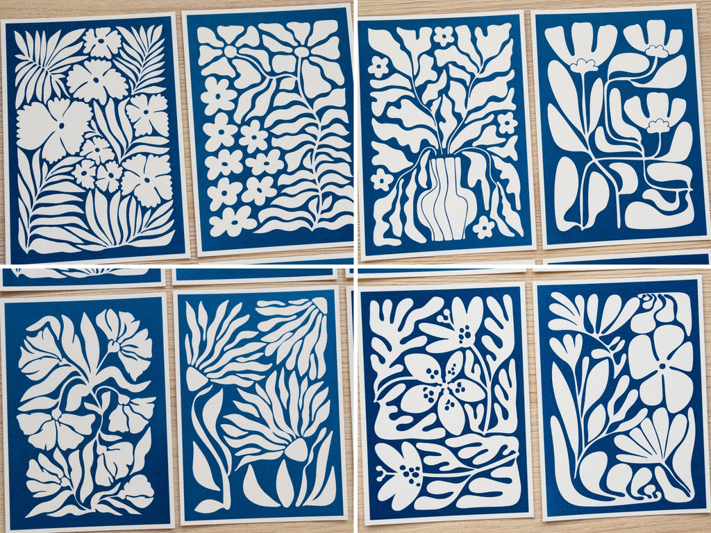 floral cards for cyanotype