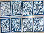 floral cards for cyanotype