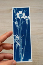 floral cyanotype bookmark