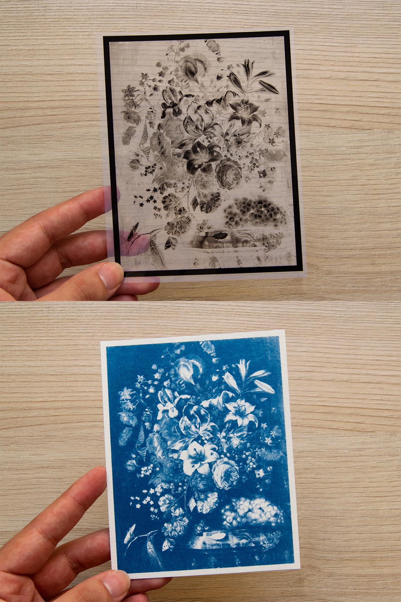 floral still life solar printing crafts