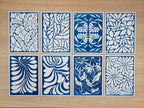 geometrical flowers for cyanotype printing