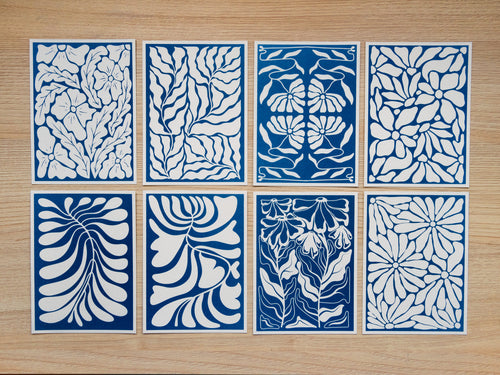 geometrical flowers for cyanotype printing