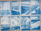 japanese woodcuts cyanotype prints