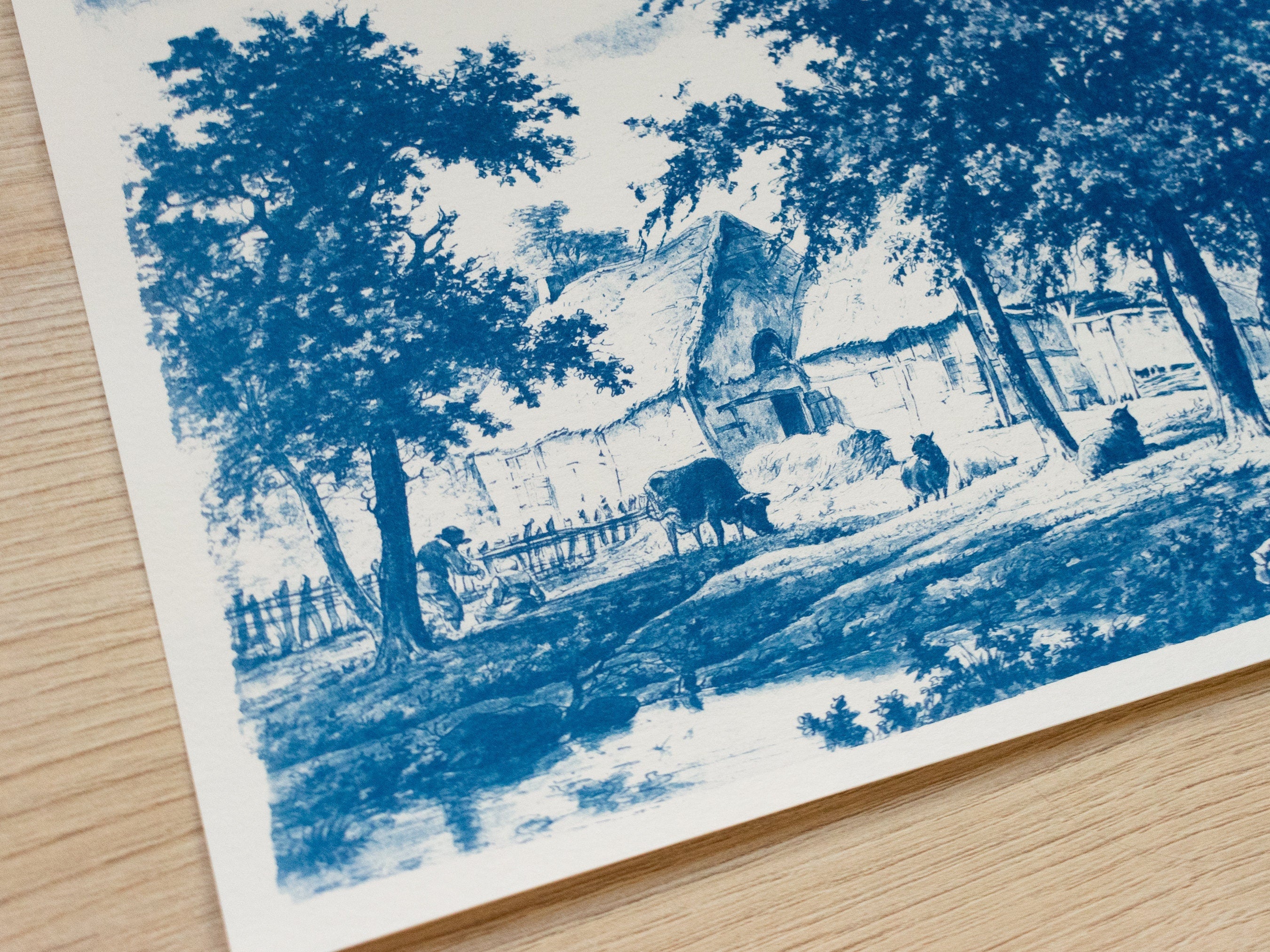 landscape cyanotype art detail