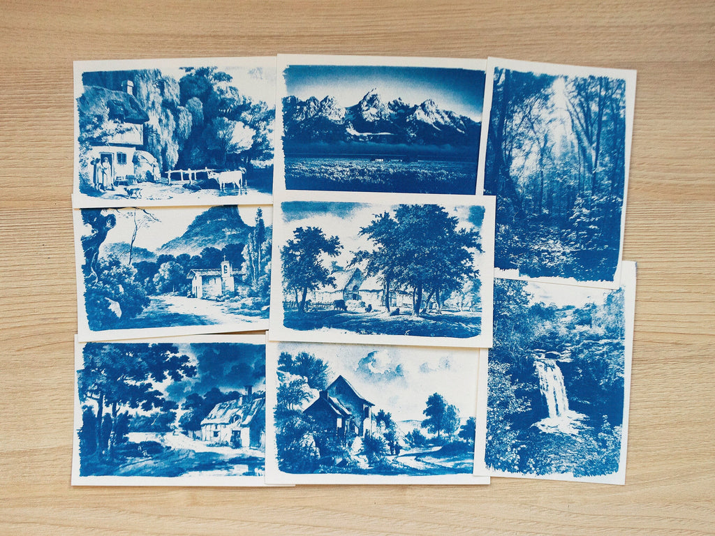 landscapes cyanotype stencils