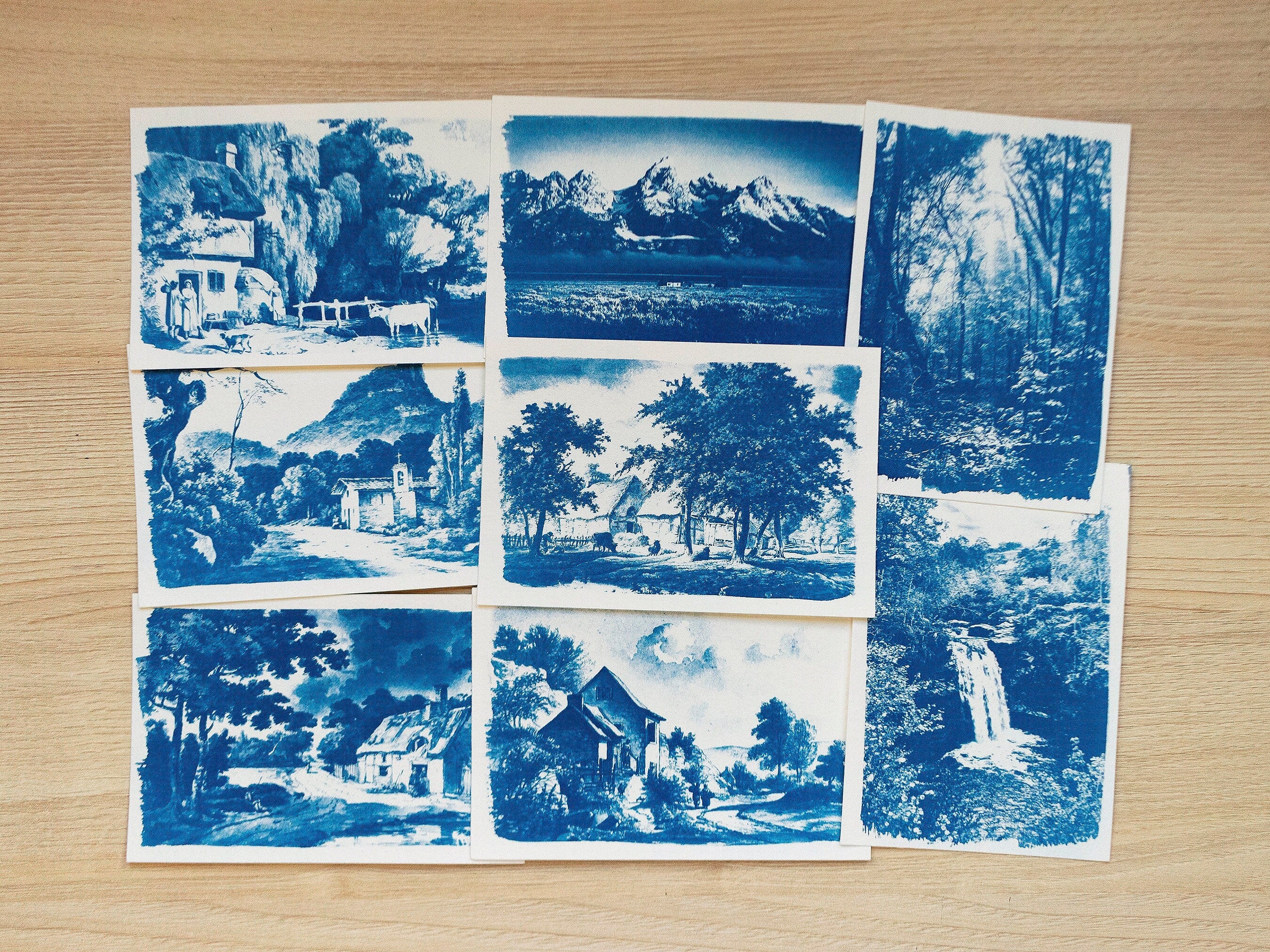 landscapes cyanotype stencils