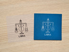 libra cyanotype print with negatives