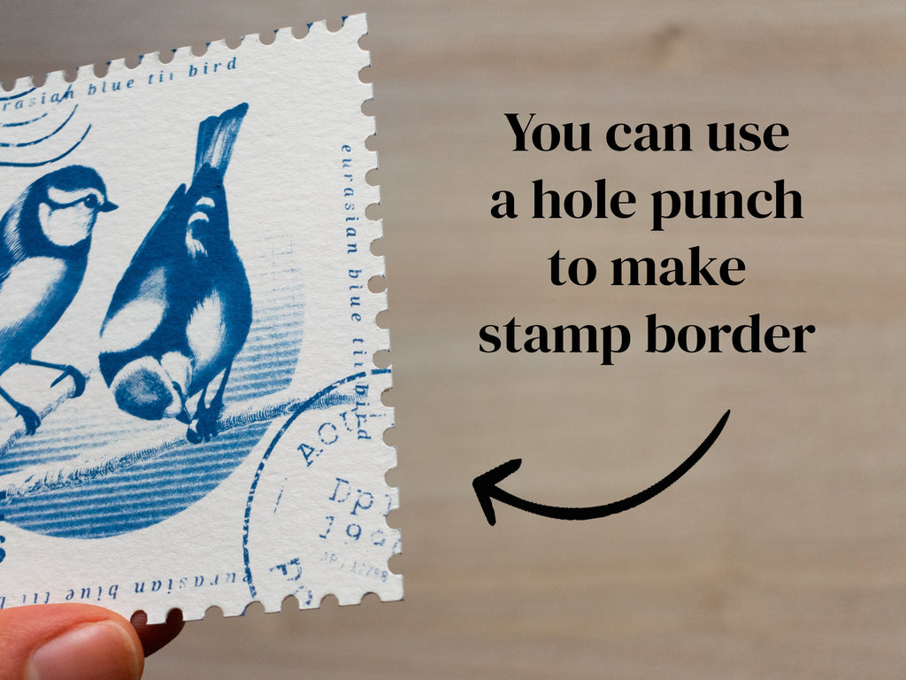 make your own postage stamps with cyanotype