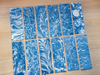 marbled patterns cyanotype bookmarks