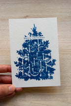 merry christmas cyanotype card