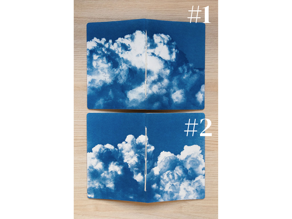Handmade cyanotype notebook | Clouds landscape