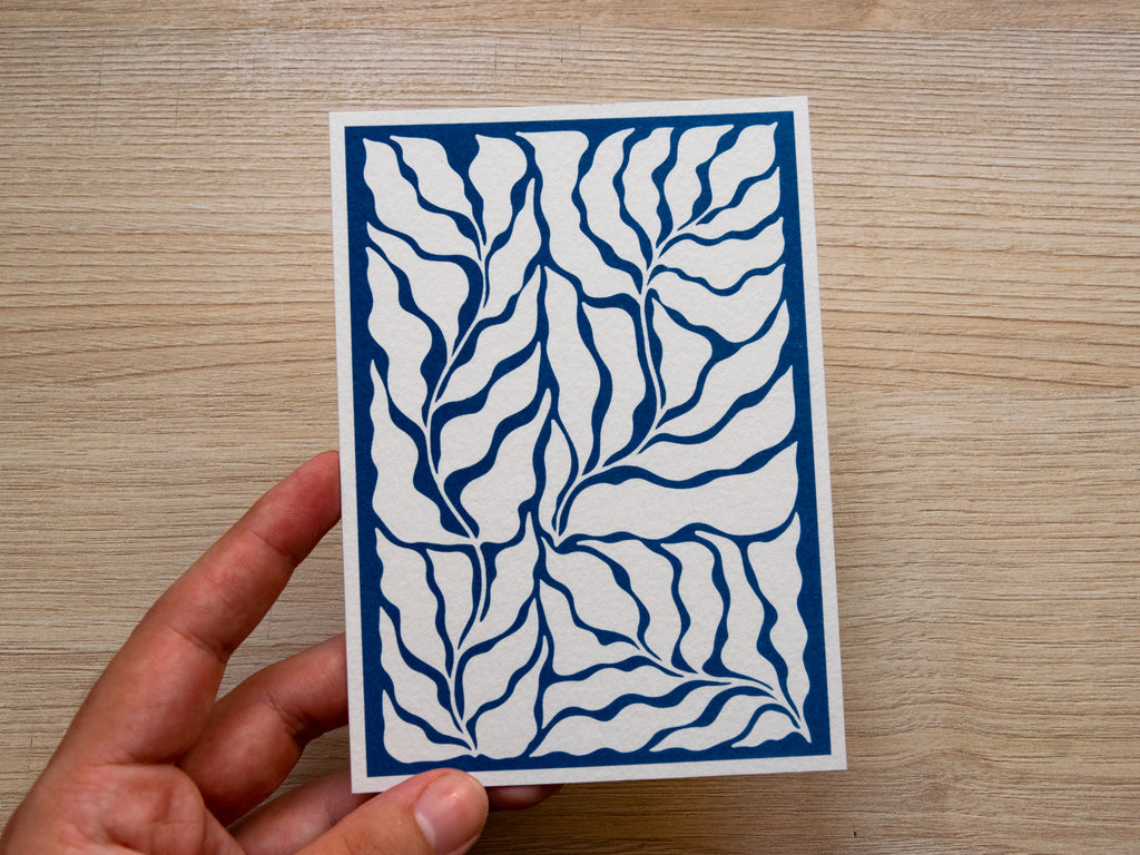 modern leaves cyanotype print