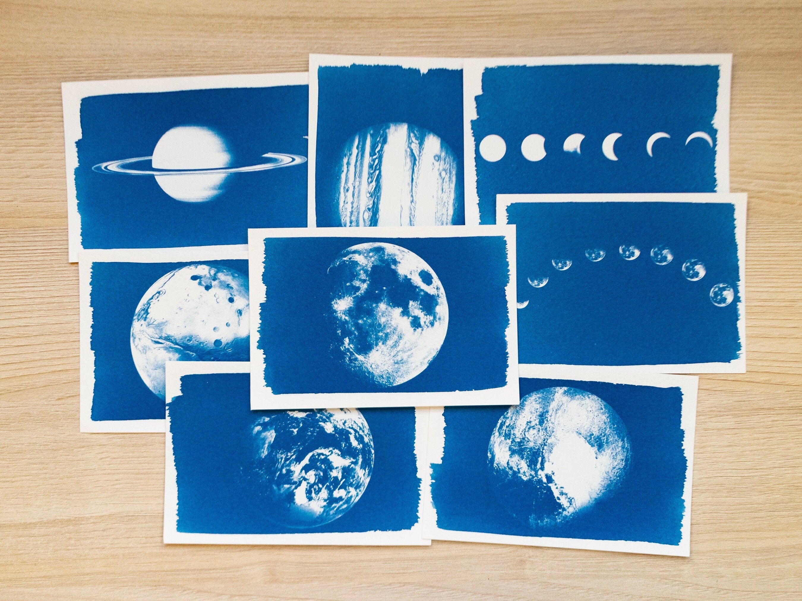 moon cyanotype print