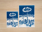 mushroom cyanotype print
