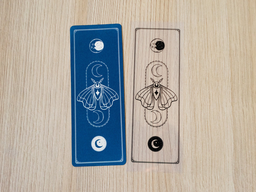 mystical moth cyanotype bookmark