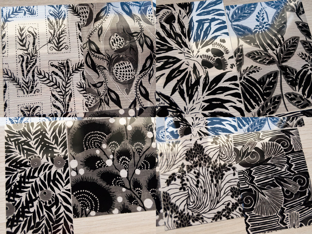 negatives floral pattern for cyanotype