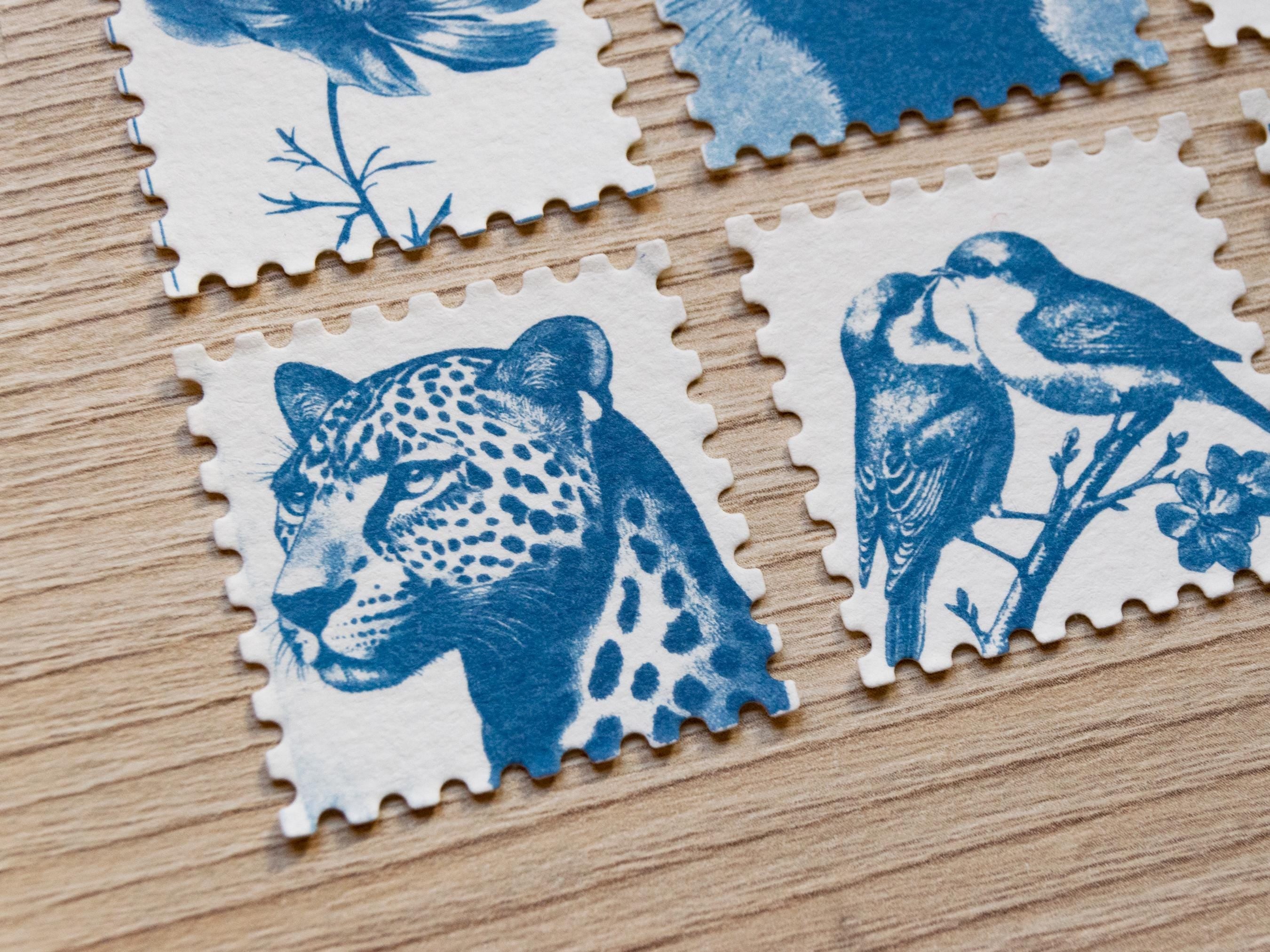 negatives with postage stamp shape for cyanotype