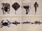 ocean animals stencils for cyanotype crafts