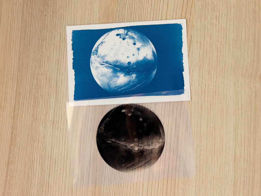 planet pluto cyanotype negatives